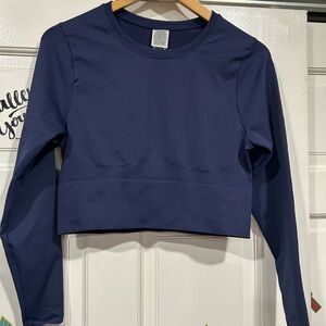 Victoria's Secret Deep Blue Long Sleeve Crop Top